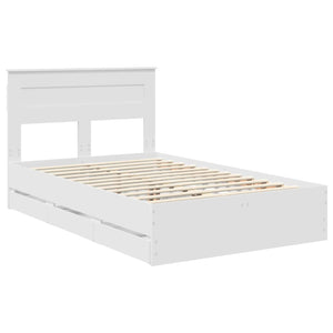 Σκελετός Κρεβατιού Λευκό 135 x 190 cm Μηχανήματος Ξύλο