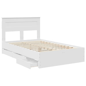 Σκελετός Κρεβατιού Λευκό 135 x 190 cm Μηχανήματος Ξύλο