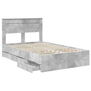 Σκελετός Κρεβατιού Σκυρόδεμα Γκρι 120 x 190 cm Μηχανήματος Ξύλο
