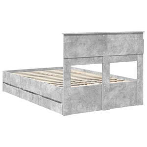 Σκελετός Κρεβατιού Σκυρόδεμα Γκρι 120 x 190 cm Μηχανήματος Ξύλο