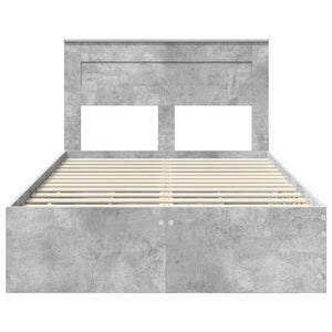 Σκελετός Κρεβατιού Σκυρόδεμα Γκρι 120 x 190 cm Μηχανήματος Ξύλο