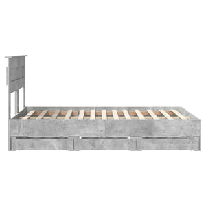 Σκελετός Κρεβατιού Σκυρόδεμα Γκρι 120 x 190 cm Μηχανήματος Ξύλο