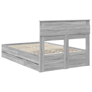 Σκελετός Κρεβατιού Γκρίζο Σονομα 120 x 190 cm Μηχανήματος Ξύλο