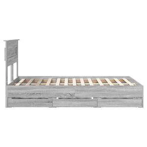 Σκελετός Κρεβατιού Γκρίζο Σονομα 120 x 190 cm Μηχανήματος Ξύλο