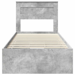 Σκελετός Κρεβατιού Σκυρόδεμα Γκρι 100 x 200 cm Μηχανήματος Ξύλο - Pakobazaar