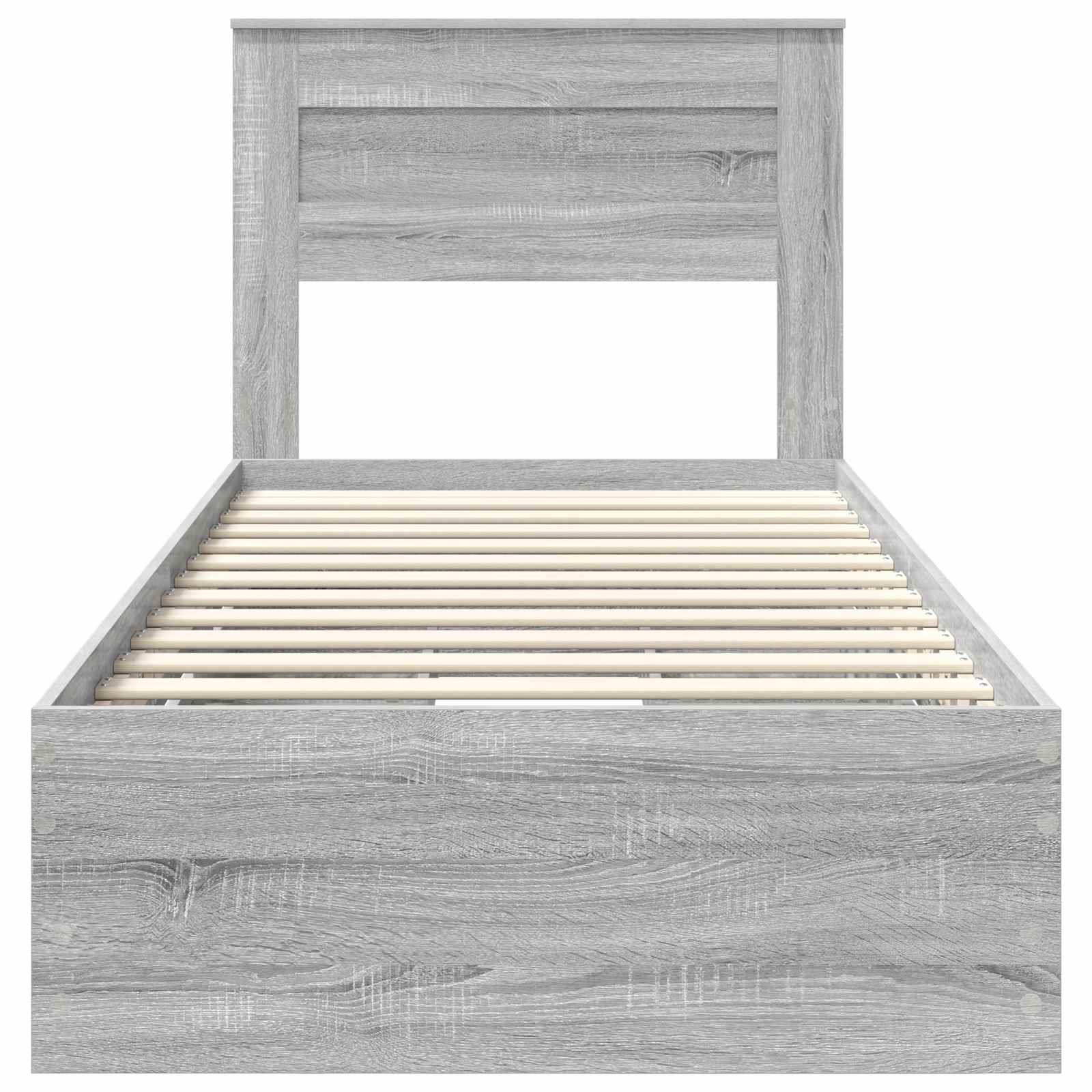 Σκελετός Κρεβατιού Γκρίζο Σονομα 90 x 190 cm Μηχανήματος Ξύλο