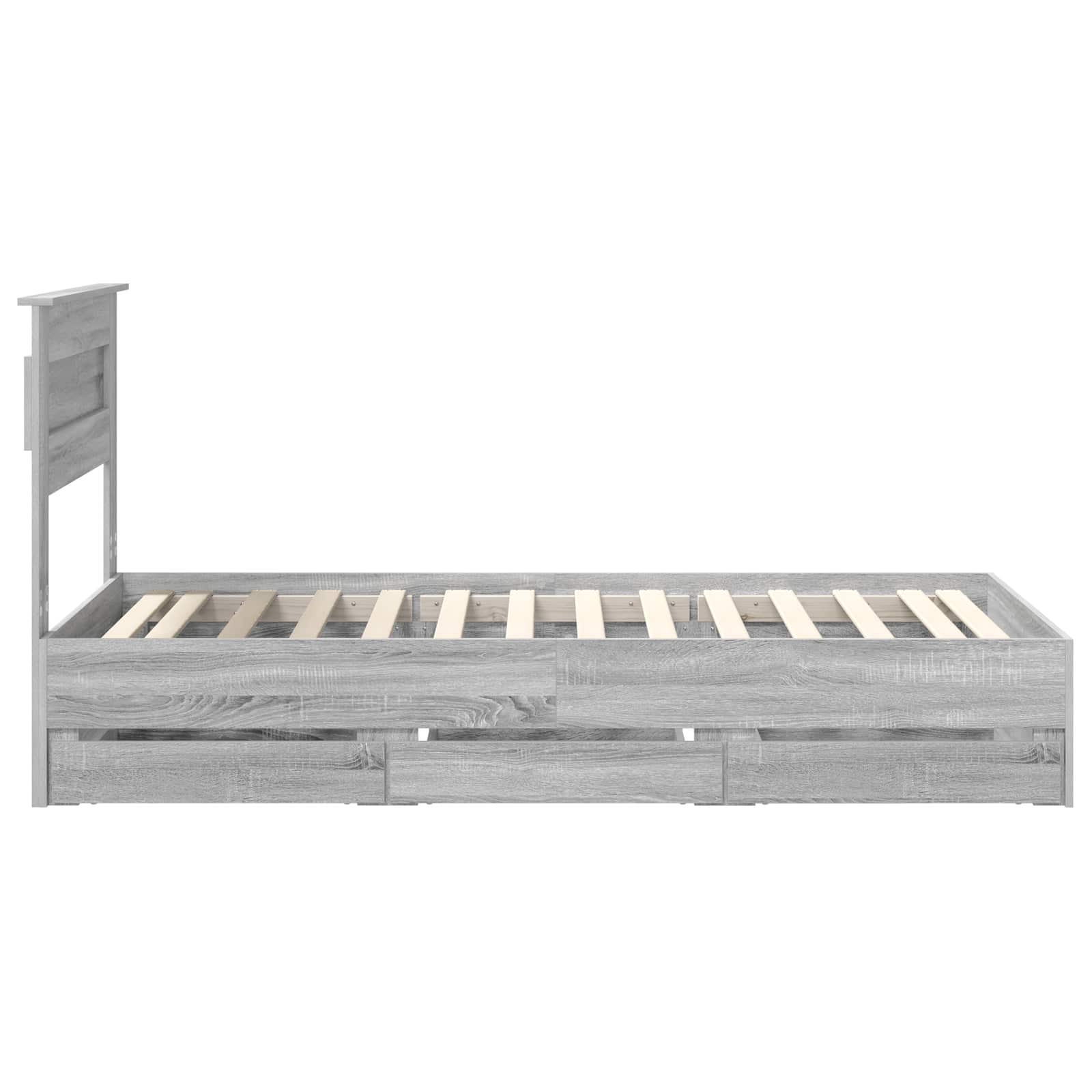 Σκελετός Κρεβατιού Γκρίζο Σονομα 75 x 190 cm Μηχανήματος Ξύλο