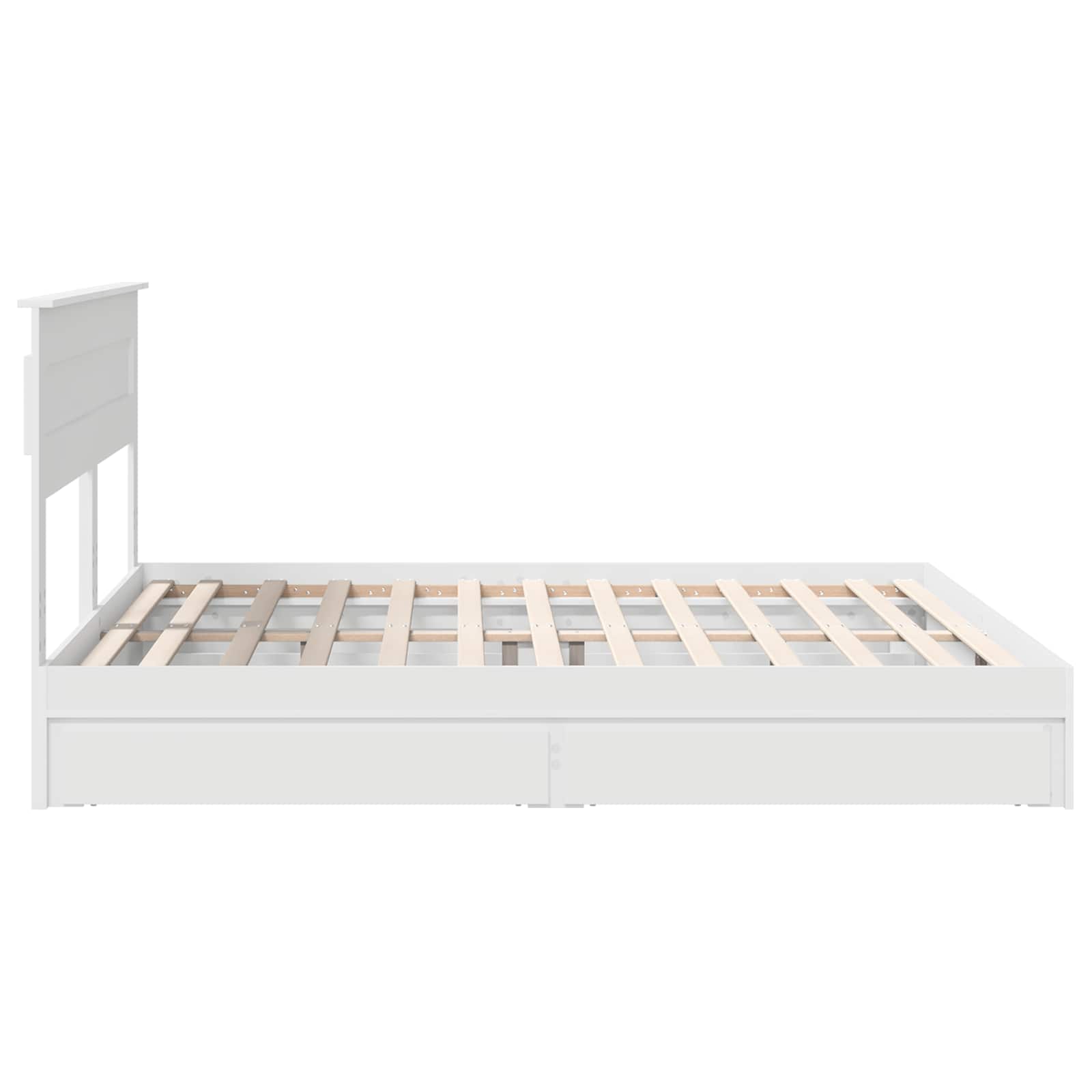 Κρεβάτι Αποθήκης Λευκό 200 x 200 cm Επεξεργασμένο ξύλο