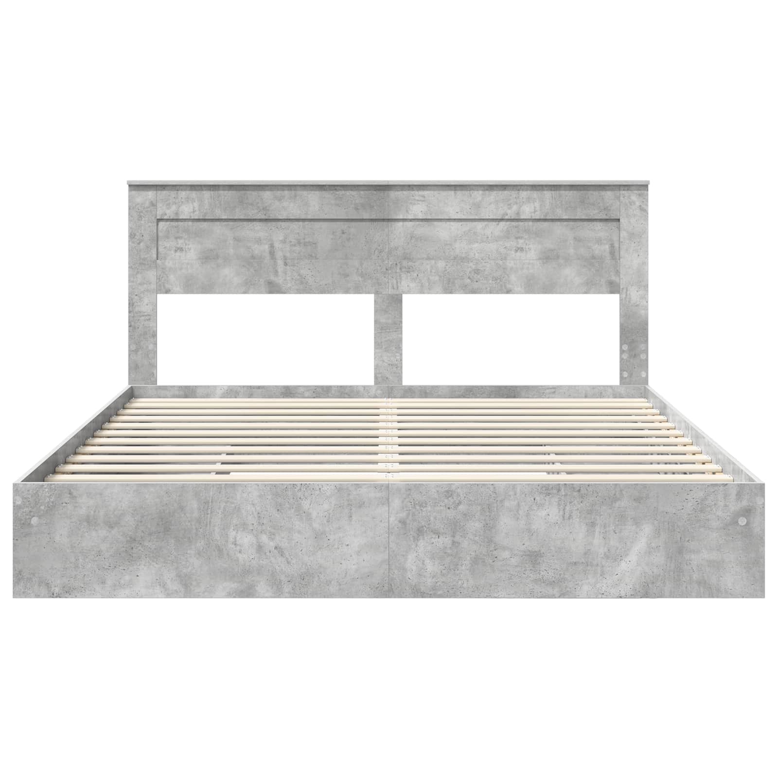 Κρεβάτι Αποθήκης Σκυρόδεμα Γκρι 200 x 200 cm Επεξεργασμένο ξύλο