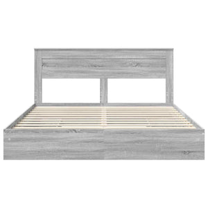 Κρεβάτι Αποθήκης Γκρίζο Σονομα 200 x 200 cm Επεξεργασμένο ξύλο - Pakobazaar