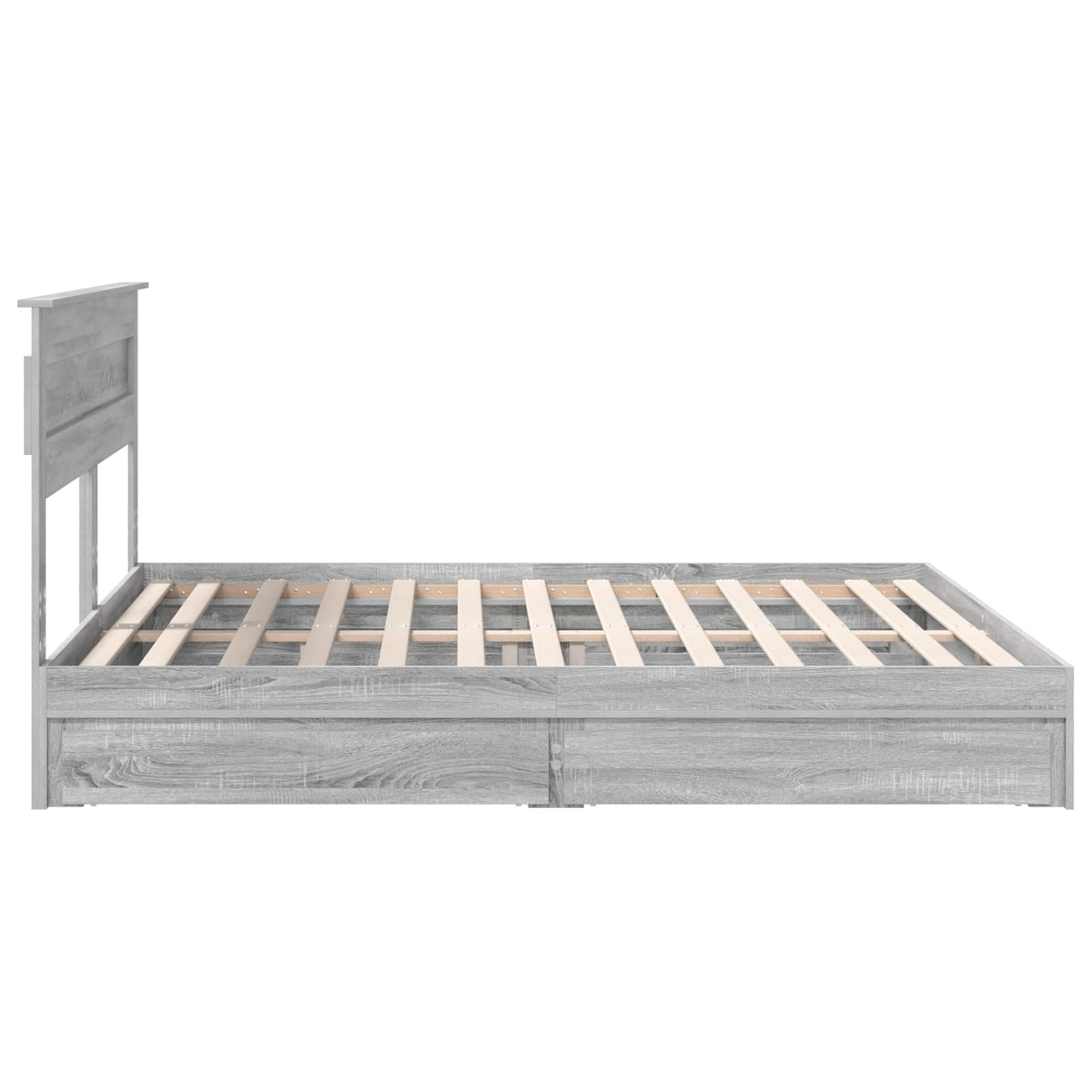 Κρεβάτι Αποθήκης Γκρίζο Σονομα 200 x 200 cm Επεξεργασμένο ξύλο - Pakobazaar