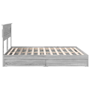 Κρεβάτι Αποθήκης Γκρίζο Σονομα 200 x 200 cm Επεξεργασμένο ξύλο - Pakobazaar