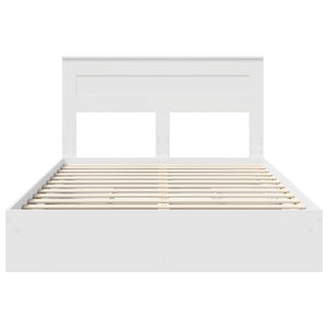 Κρεβάτι Αποθήκης Λευκό 160 x 200 cm Επεξεργασμένο Ξύλο