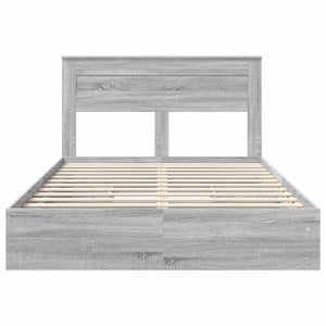 Κρεβάτι Αποθήκης Γκρίζο Σονομα 160 x 200 cm Επεξεργασμένο Ξύλο