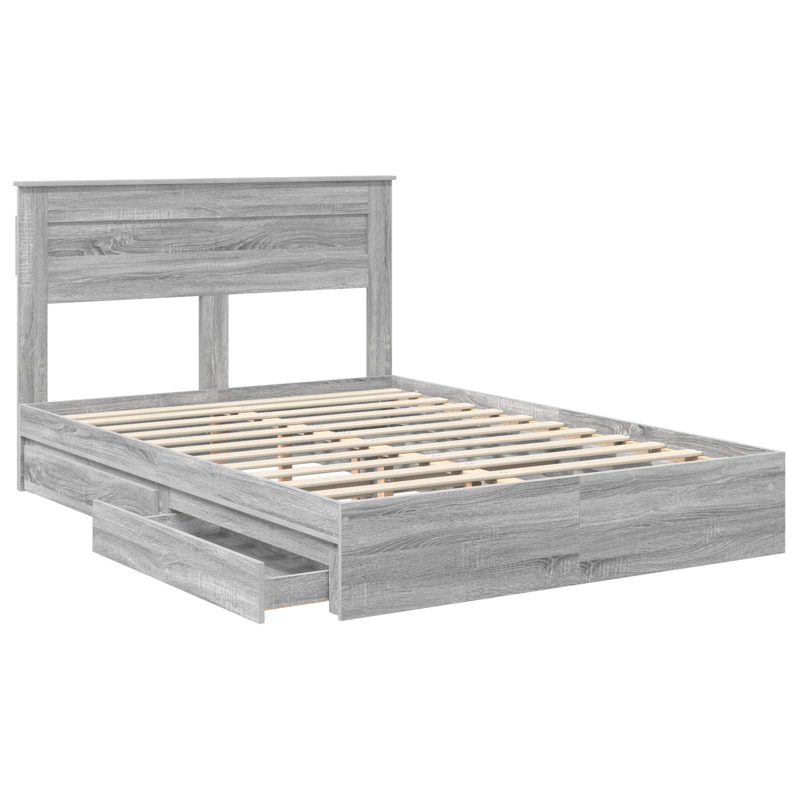 Κρεβάτι Αποθήκης Γκρίζο Σονομα 150 x 200 cm Επεξεργασμένο ξύλο