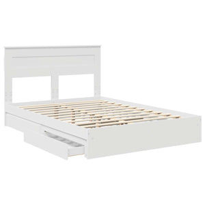 Κρεβάτι Αποθήκης Λευκό 140 x 190 cm Επεξεργασμένο Ξύλο