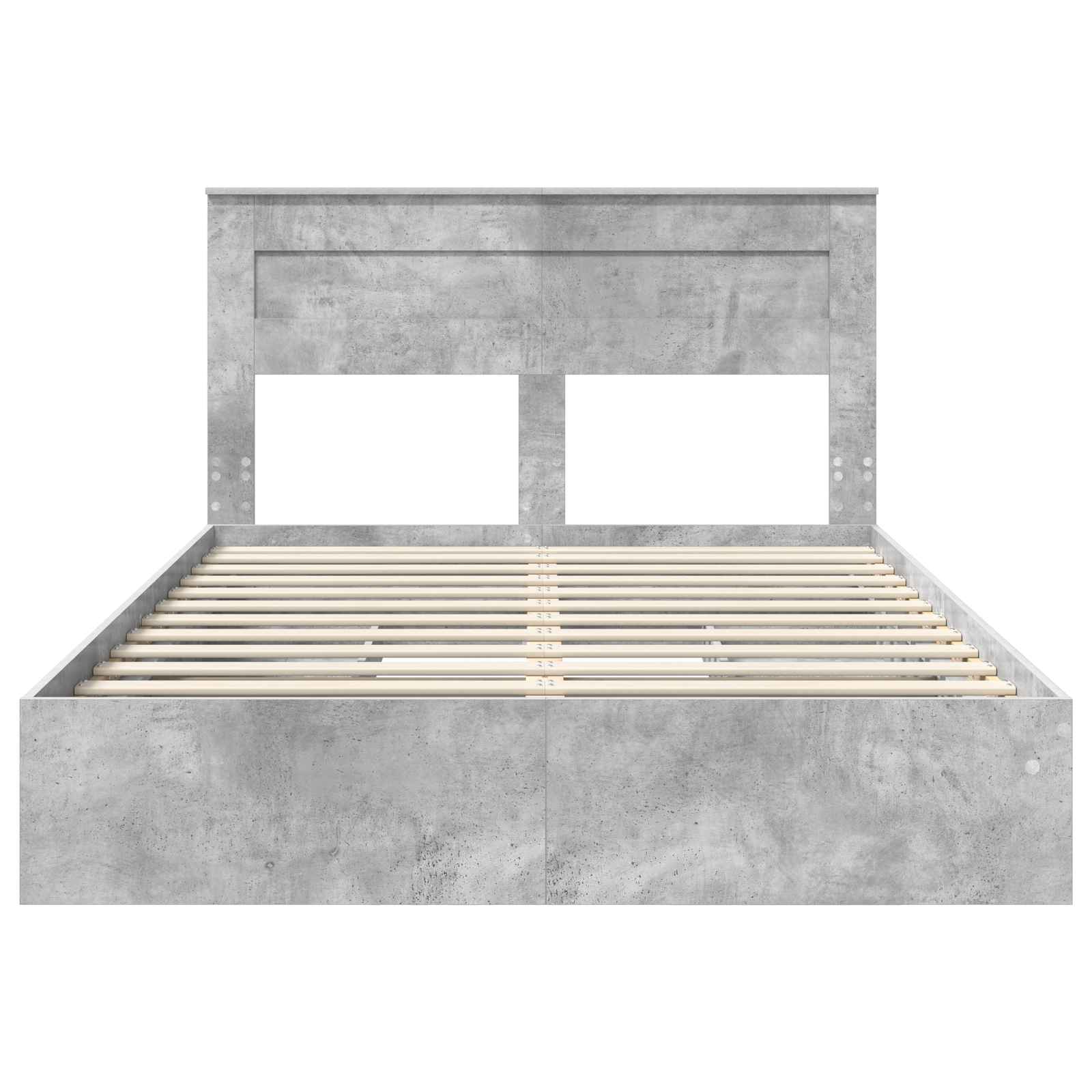 Κρεβάτι Αποθήκης Σκυρόδεμα Γκρι 140 x 190 cm Επεξεργασμένο Ξύλο