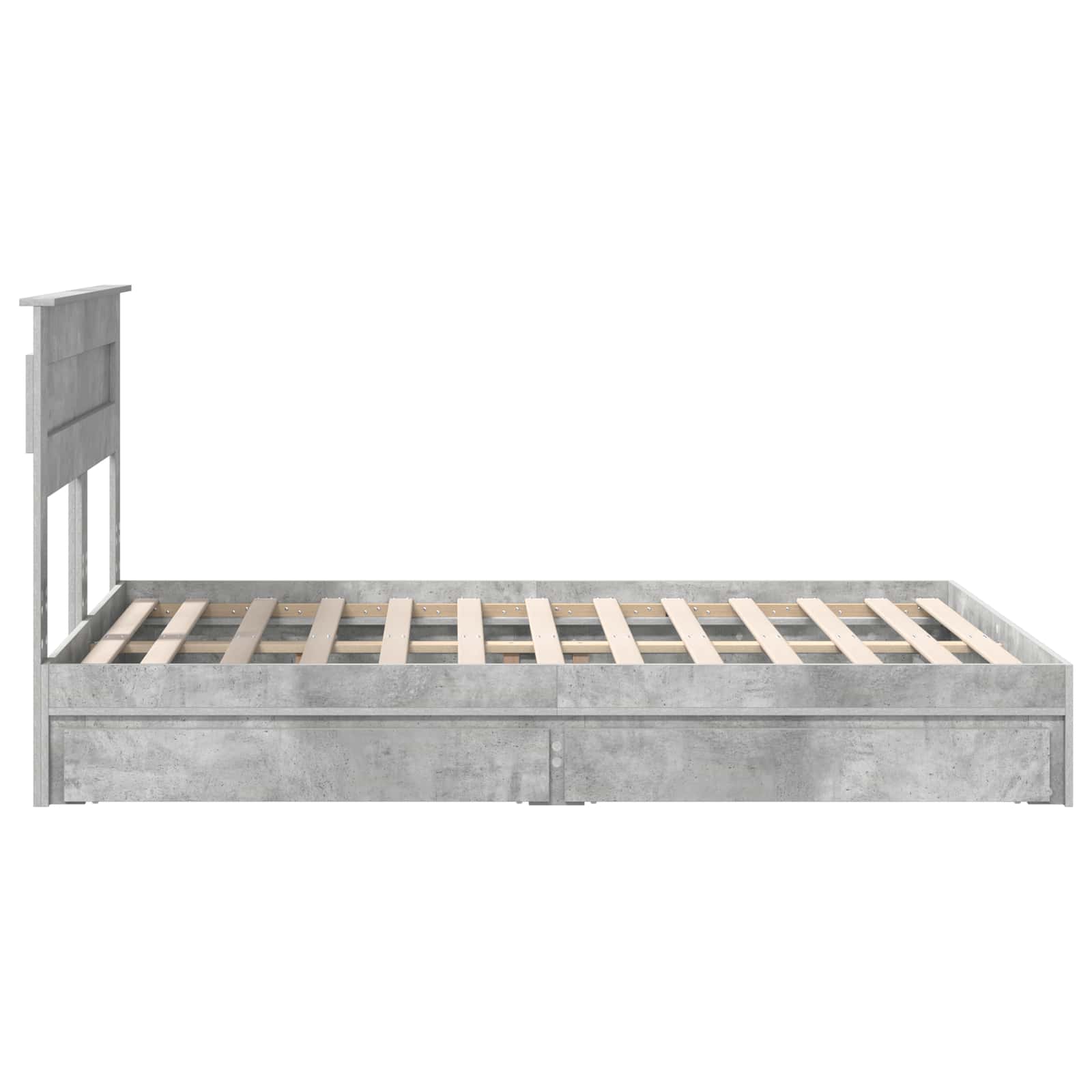 Κρεβάτι Αποθήκης Σκυρόδεμα Γκρι 140 x 190 cm Επεξεργασμένο Ξύλο