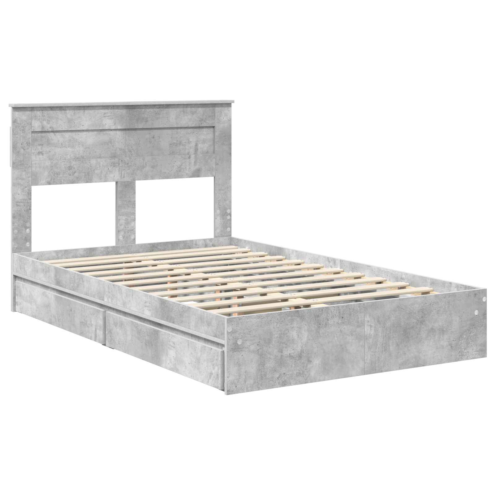 Κρεβάτι Αποθήκης Σκυρόδεμα Γκρι 120 x 190 cm Επεξεργασμένο Ξύλο