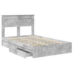 Κρεβάτι Αποθήκης Σκυρόδεμα Γκρι 120 x 190 cm Επεξεργασμένο Ξύλο