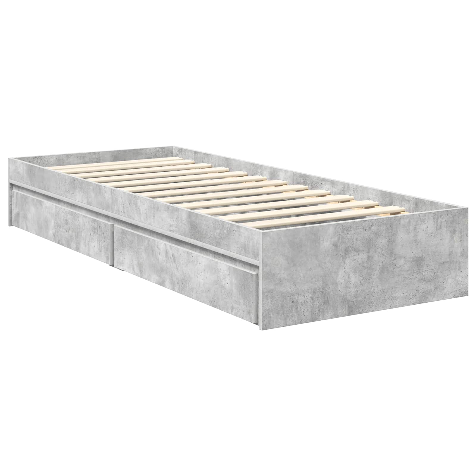 Κρεβάτι Αποθήκης Σκυρόδεμα Γκρι 120 x 190 cm Επεξεργασμένο Ξύλο