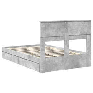 Κρεβάτι Αποθήκης Σκυρόδεμα Γκρι 120 x 190 cm Επεξεργασμένο Ξύλο