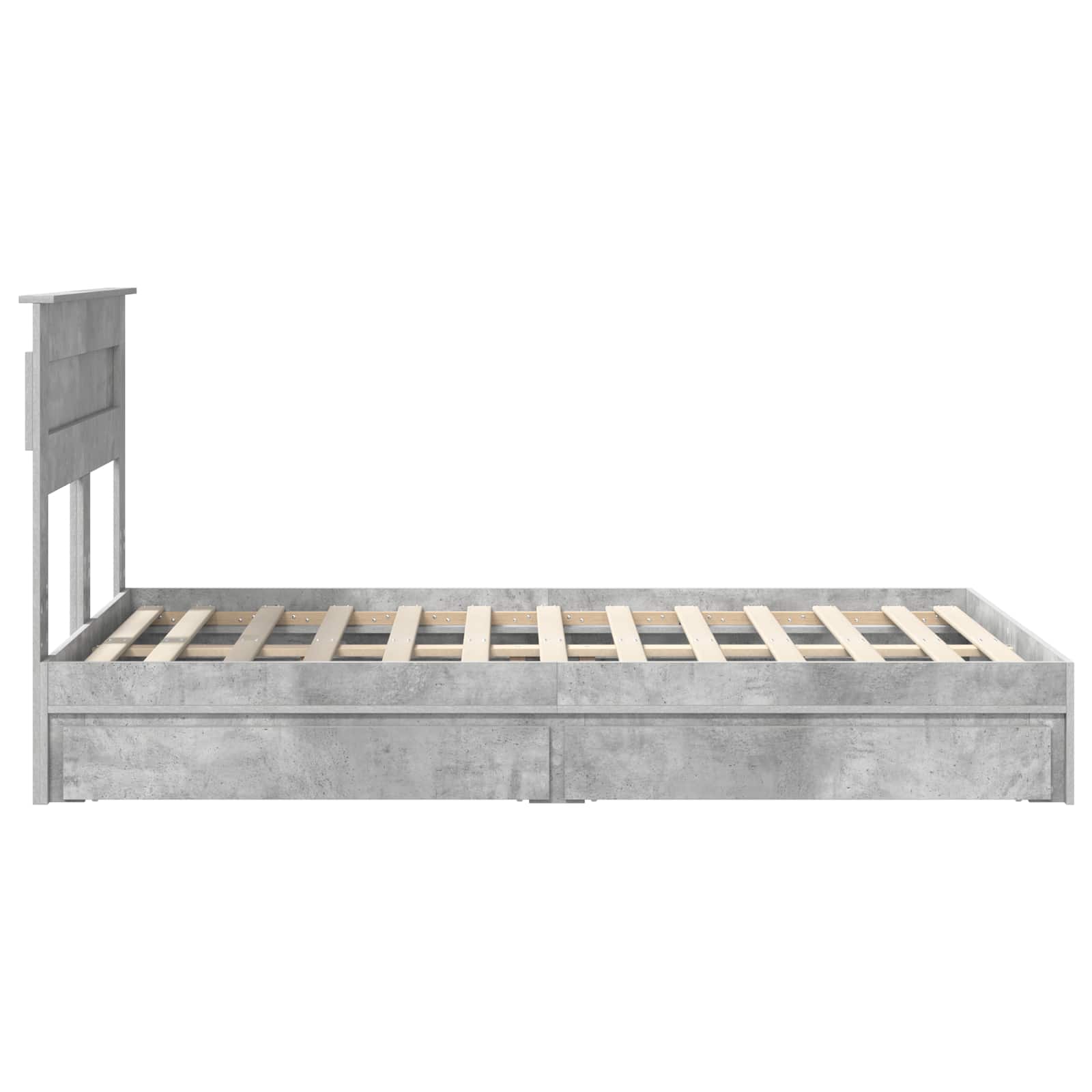 Κρεβάτι Αποθήκης Σκυρόδεμα Γκρι 120 x 190 cm Επεξεργασμένο Ξύλο