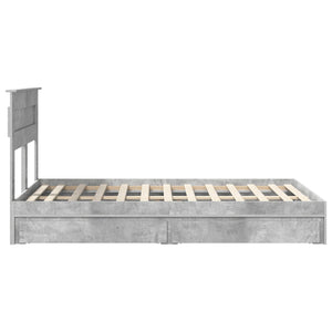 Κρεβάτι Αποθήκης Σκυρόδεμα Γκρι 120 x 190 cm Επεξεργασμένο Ξύλο