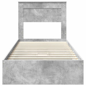 Κρεβάτι Αποθήκης Σκυρόδεμα Γκρι 100 x 200 cm Επεξεργασμένο Ξύλο
