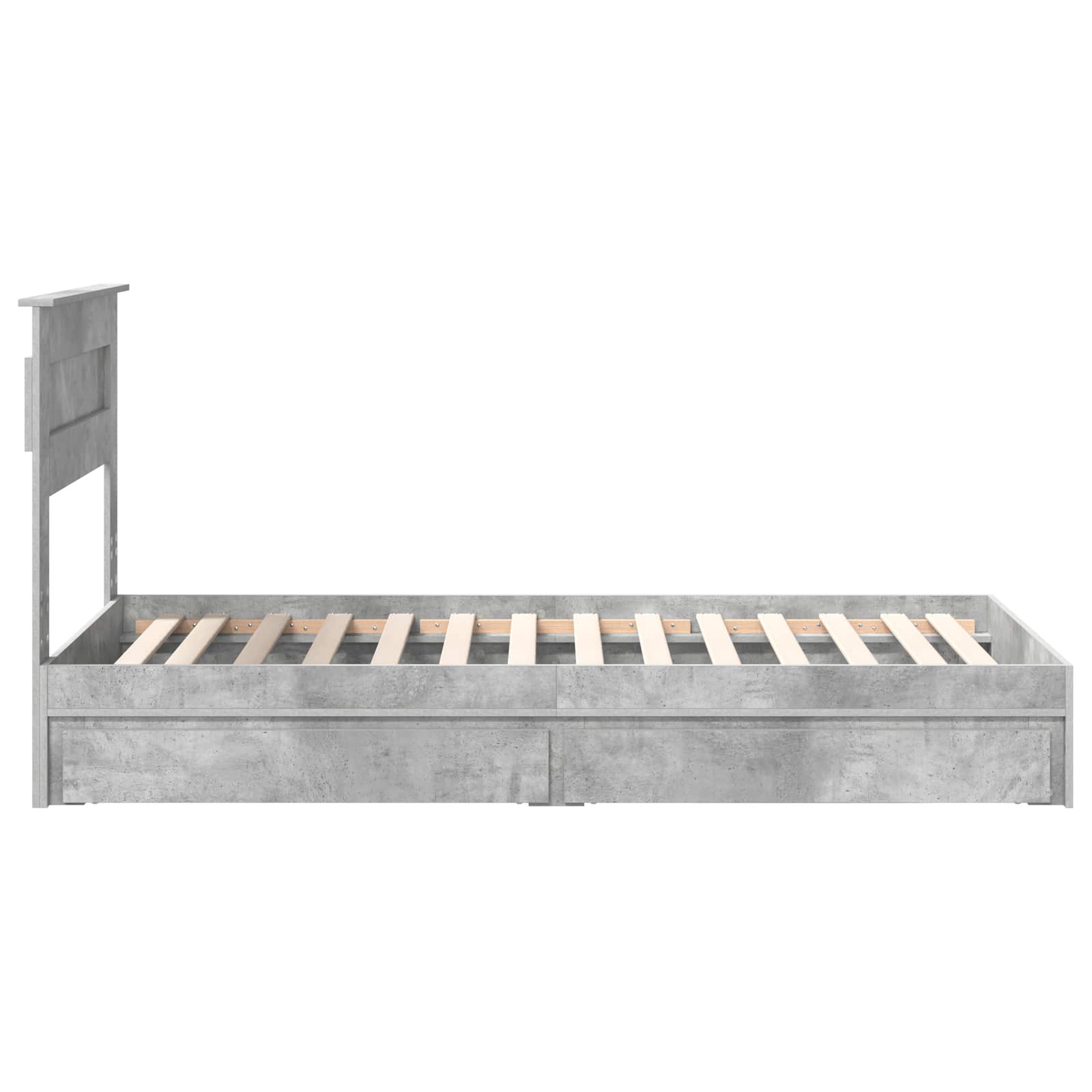 Κρεβάτι Αποθήκης Σκυρόδεμα Γκρι 90 x 200 cm Επεξεργασμένο ξύλο - Pakobazaar
