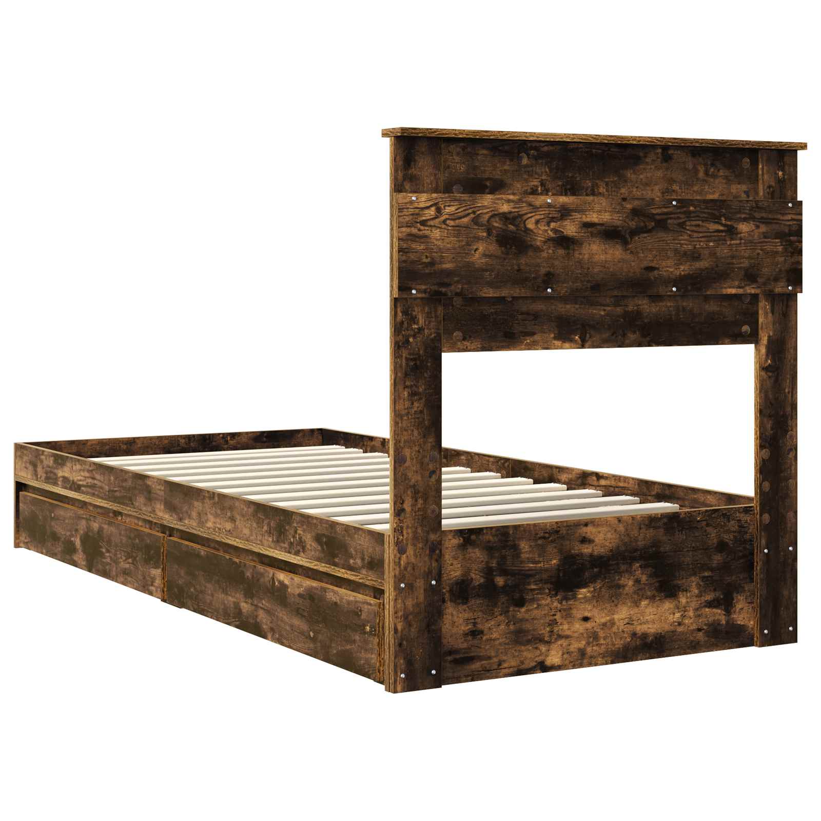 Κρεβάτι Αποθήκης Καπνιστό Δρύς 75 x 190 cm Επεξεργασμένο ξύλο