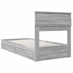 Κρεβάτι Αποθήκης Γκρίζο Σονομα 75 x 190 cm Επεξεργασμένο Ξύλο