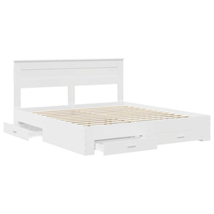 Σκελετός Κρεβατιού Λευκό 180 x 200 cm Επεξεργασμένο Ξύλο