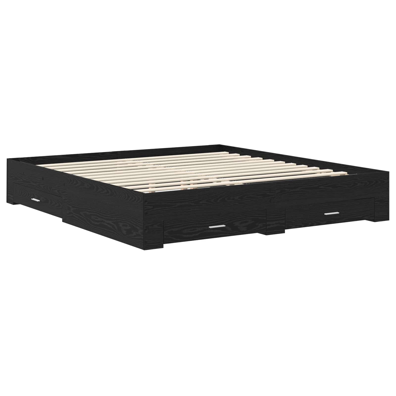 Σκελετός Κρεβατιού Μαύρη Οξυά 180 x 200 cm Επεξεργασμένο ξύλο
