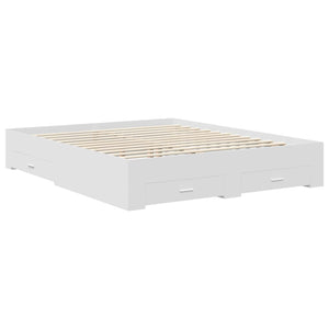 Σκελετός Κρεβατιού Λευκό 160 x 200 cm Επεξεργασμένο Ξύλο