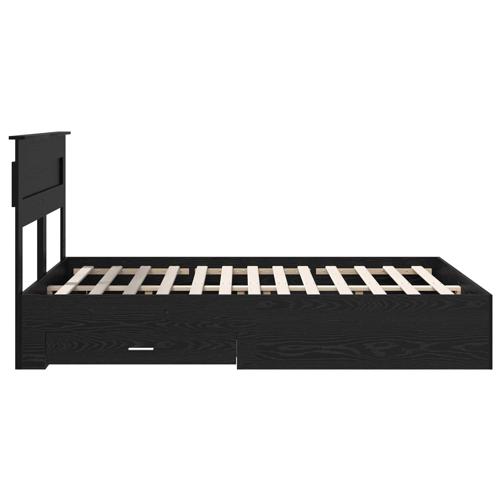 Σκελετός Κρεβατιού Μαύρη Οξυά 140 x 190 cm Επεξεργασμένο ξύλο