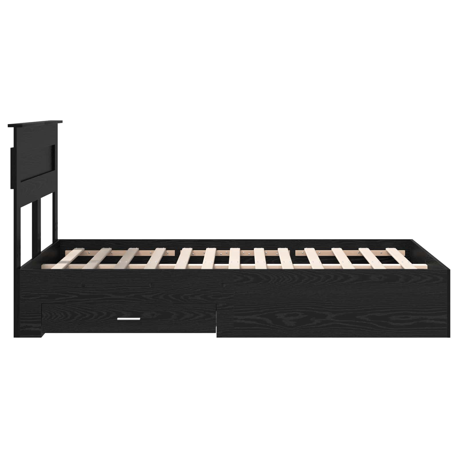 Σκελετός Κρεβατιού Μαύρη Οξυά 135 x 190 cm Επεξεργασμένο ξύλο