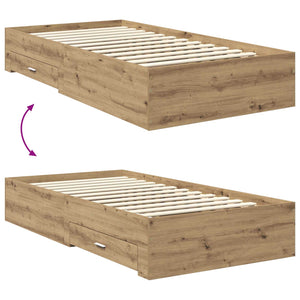 Σκελετός Κρεβατιού Artisan Oak 100 x 200 cm Επεξεργασμένο Ξύλο