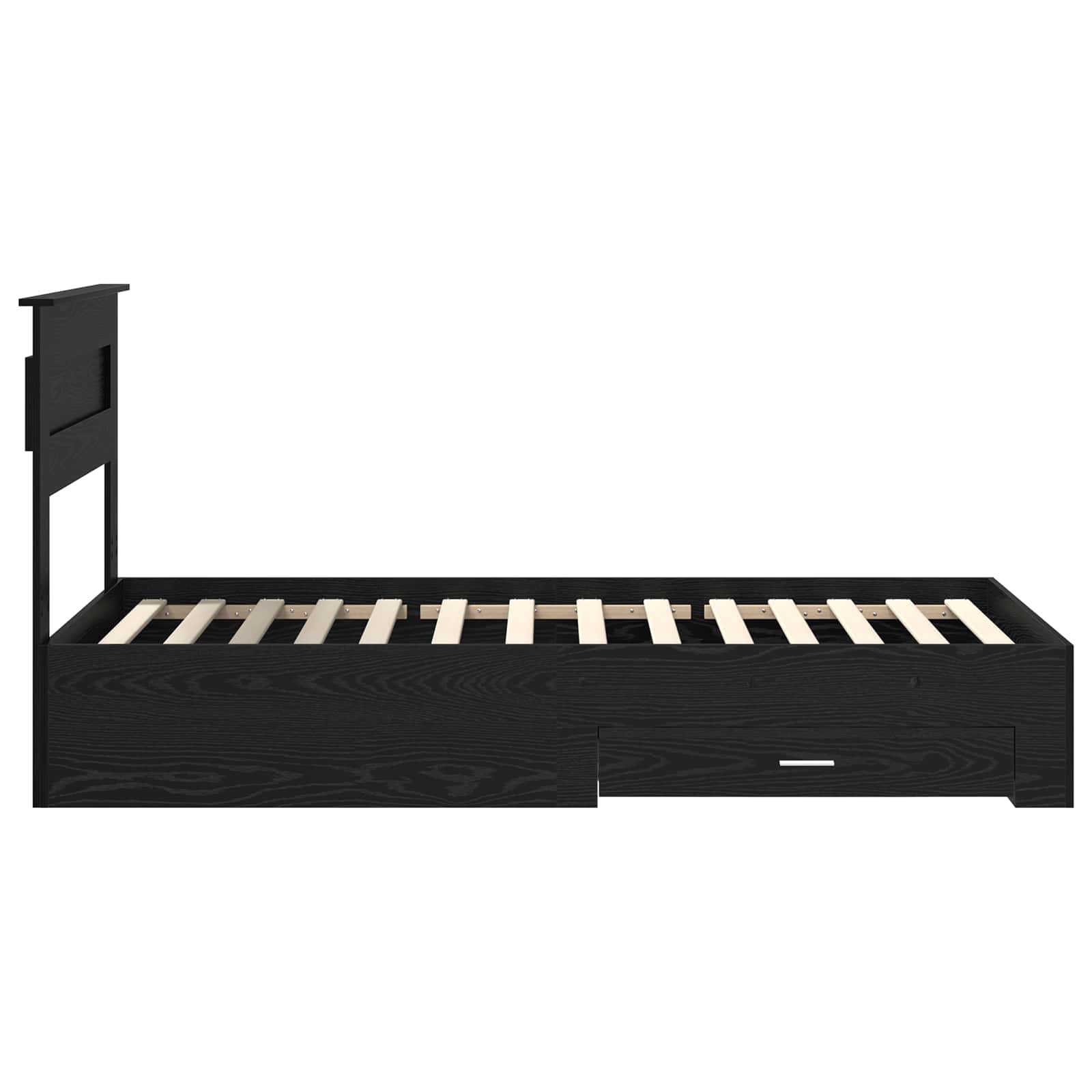 Σκελετός Κρεβατιού Μαύρη Οξυά 90 x 190 cm Επεξεργασμένο ξύλο