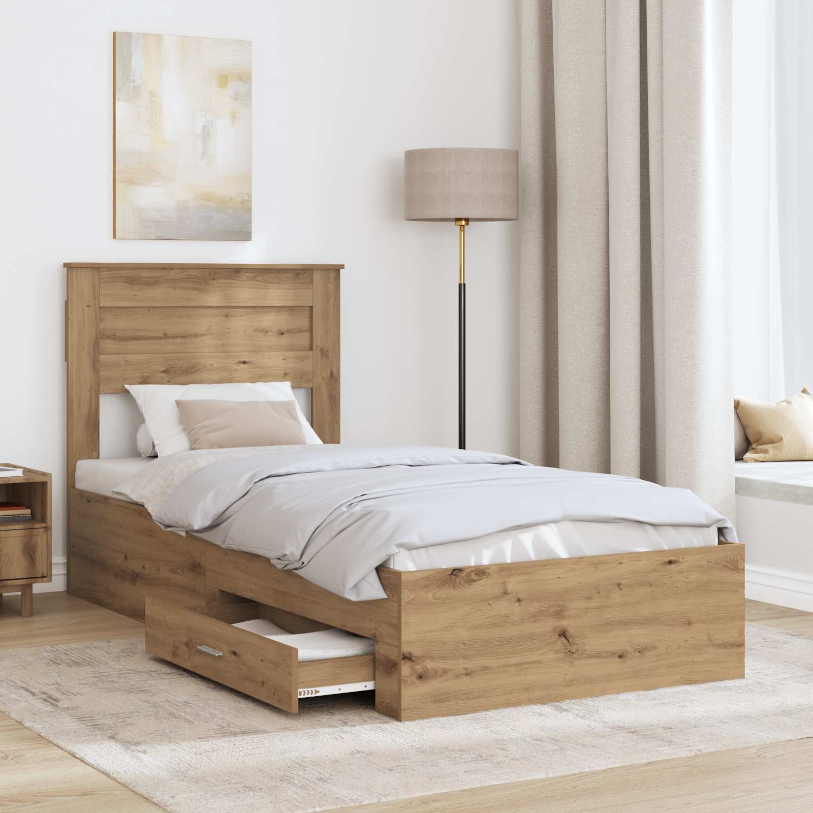 Σκελετός Κρεβατιού Artisan Oak 90 x 200 cm Επεξεργασμένο ξύλο