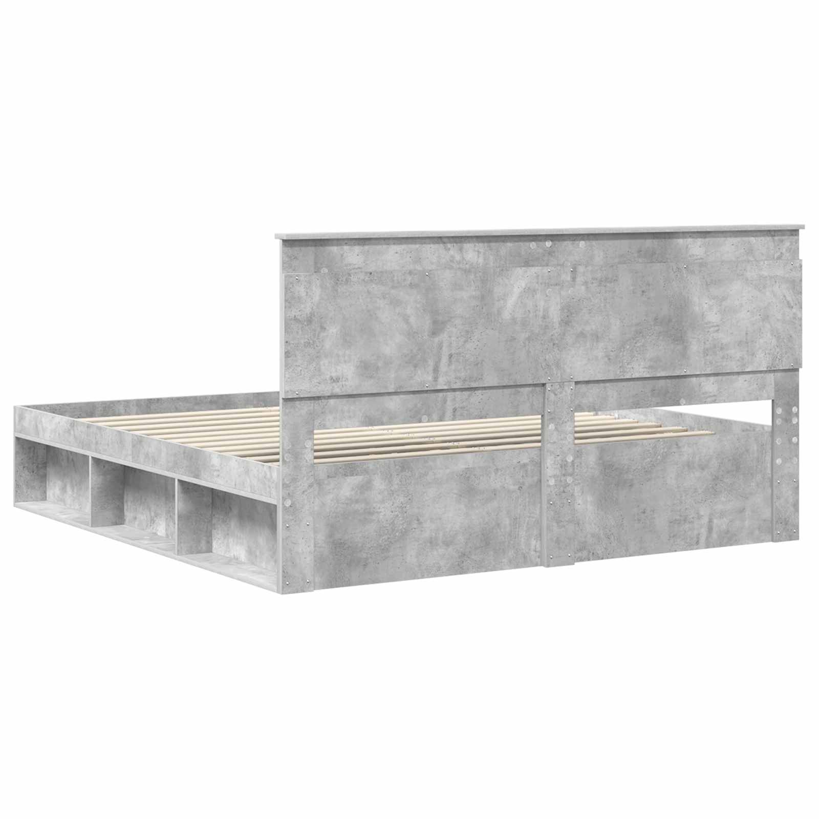 Σκελετός Κρεβατιού Σκυρόδεμα 200 x 200 cm Στερεά ξυλεία πεύκου