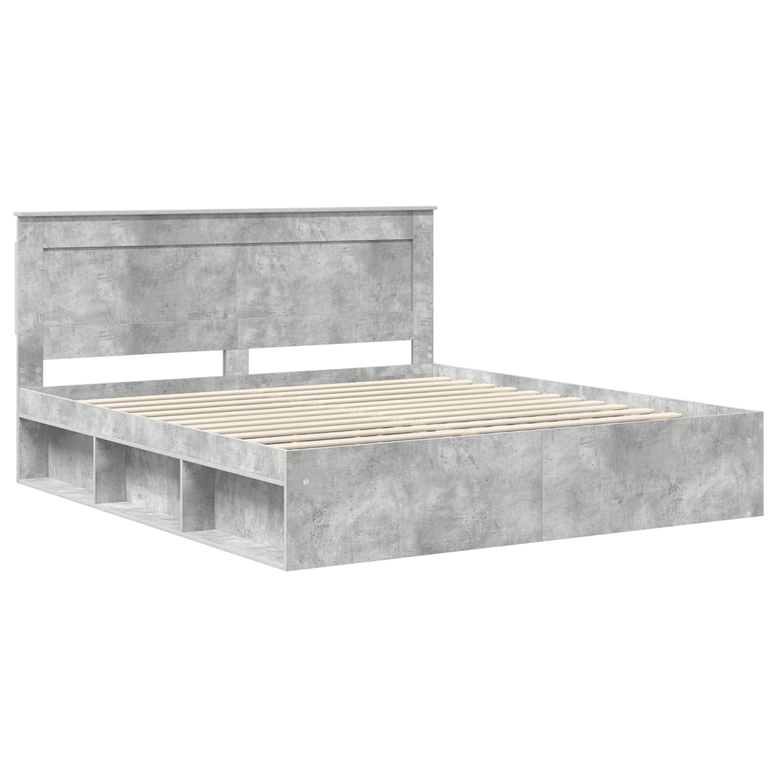 Σκελετός Κρεβατιού Σκυρόδεμα 180 x 200 cm Στερεά ξυλεία πεύκου