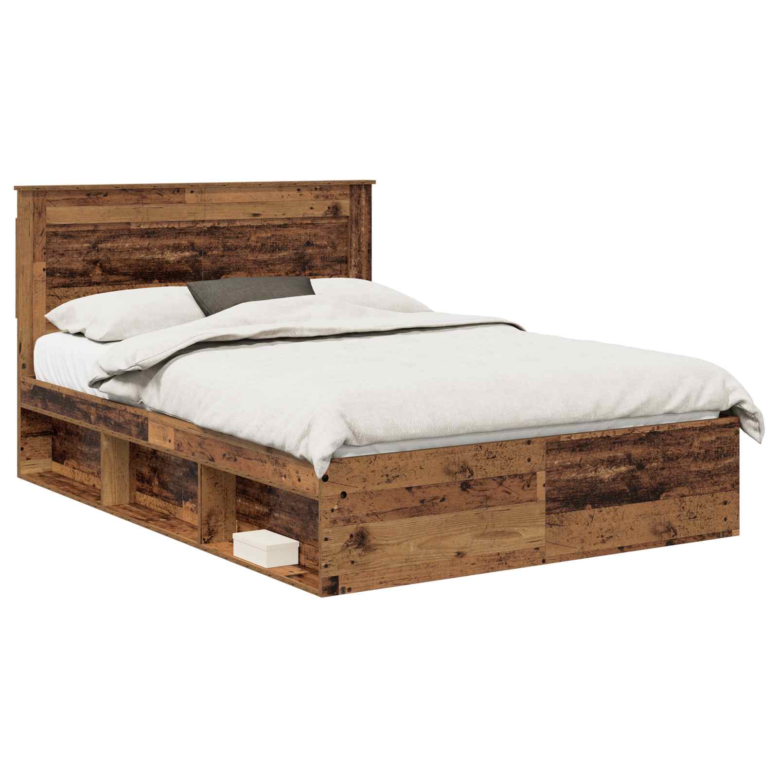 Σκελετός Κρεβατιού Παλιό ξύλο 150 x 200 cm Στερεά ξυλεία πεύκου