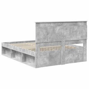 Σκελετός Κρεβατιού Σκυρόδεμα 140 x 190 cm Στερεά ξυλεία πεύκου - Pakobazaar