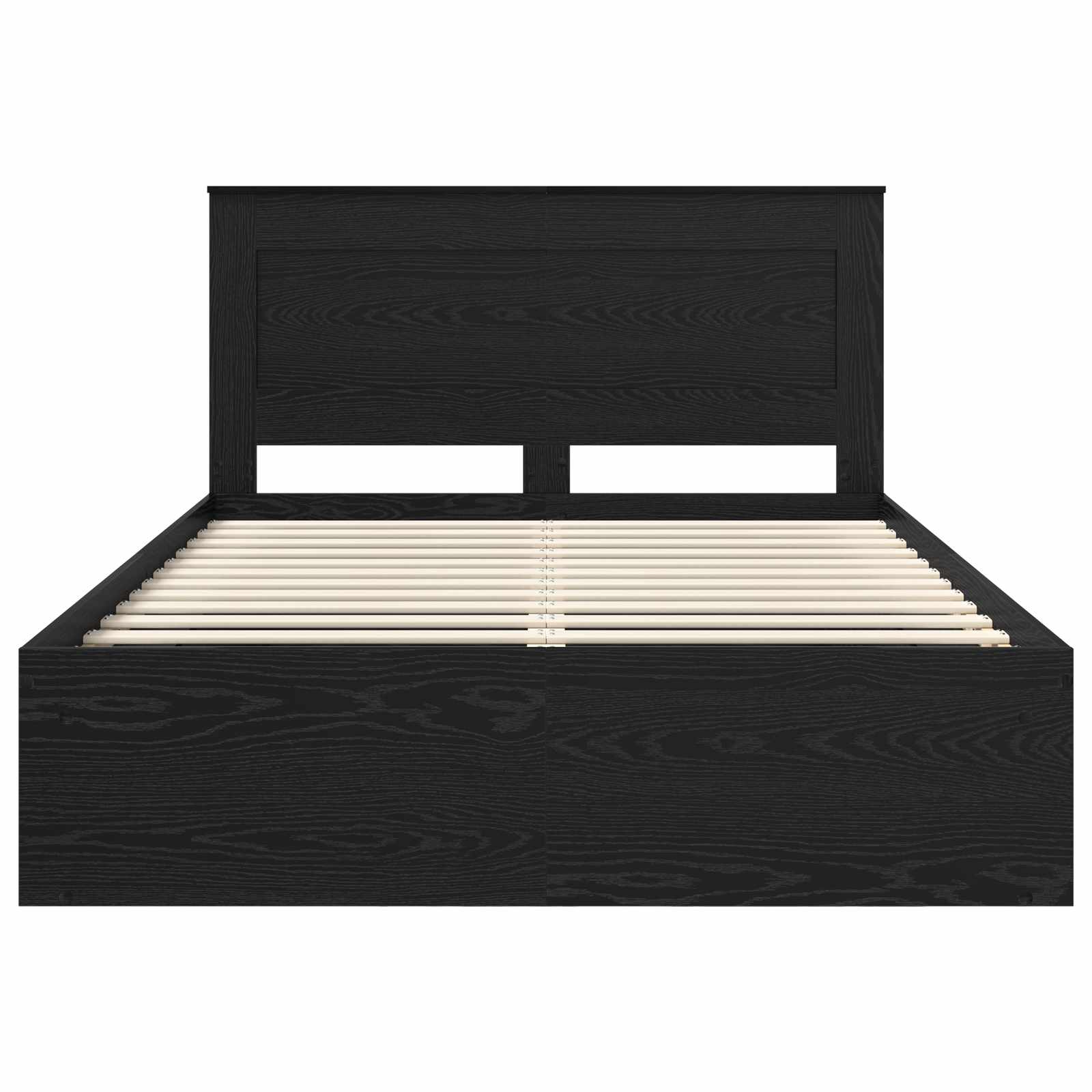 Σκελετός Κρεβατιού Μαύρο 140 x 190 cm Στερεά ξυλεία πεύκου