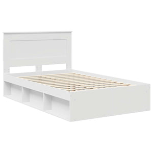 Σκελετός Κρεβατιού Λευκό 135 x 190 cm Στερεά ξυλεία πεύκου - Pakobazaar