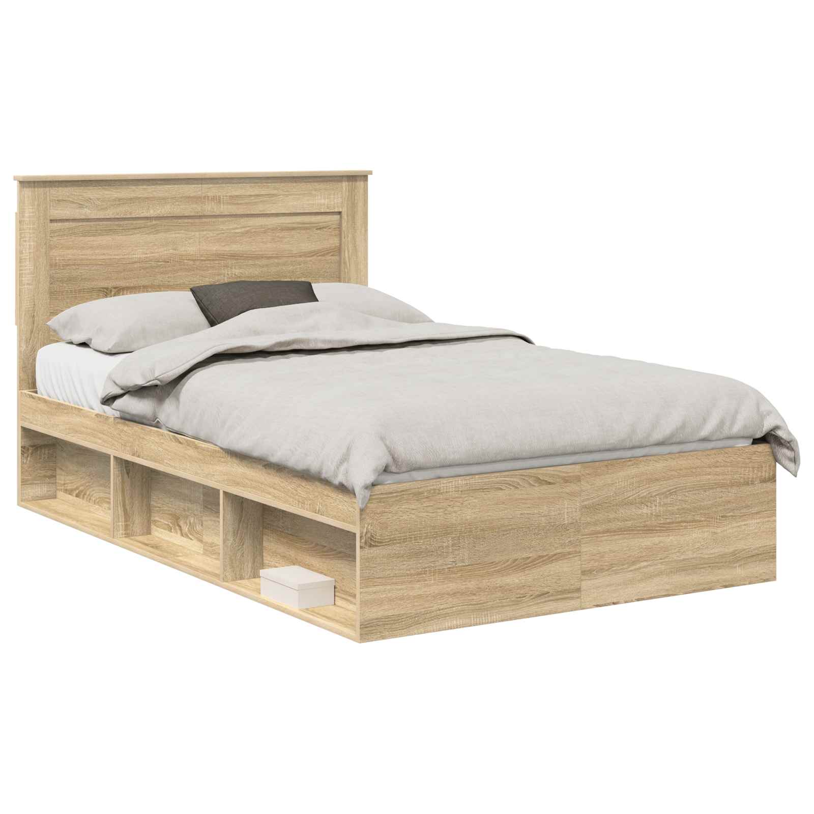 Σκελετός Κρεβατιού με κεφαλάρι Δρύς Sonoma 135 x 190 cm