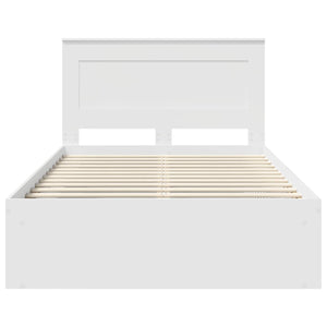Σκελετός Κρεβατιού Λευκό 120 x 200 cm Στερεά ξυλεία πεύκου - Pakobazaar