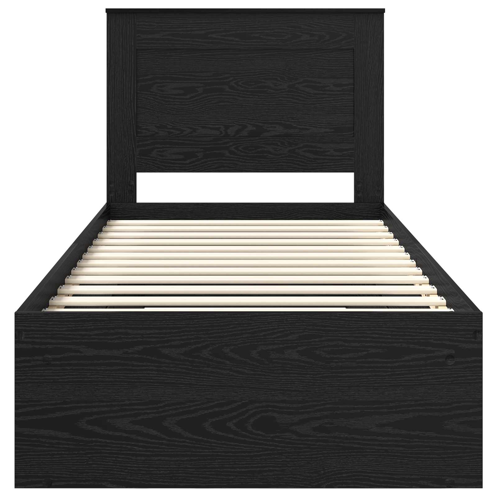 Σκελετός Κρεβατιού Μαύρο 75 x 190 cm Στερεά ξυλεία πεύκου