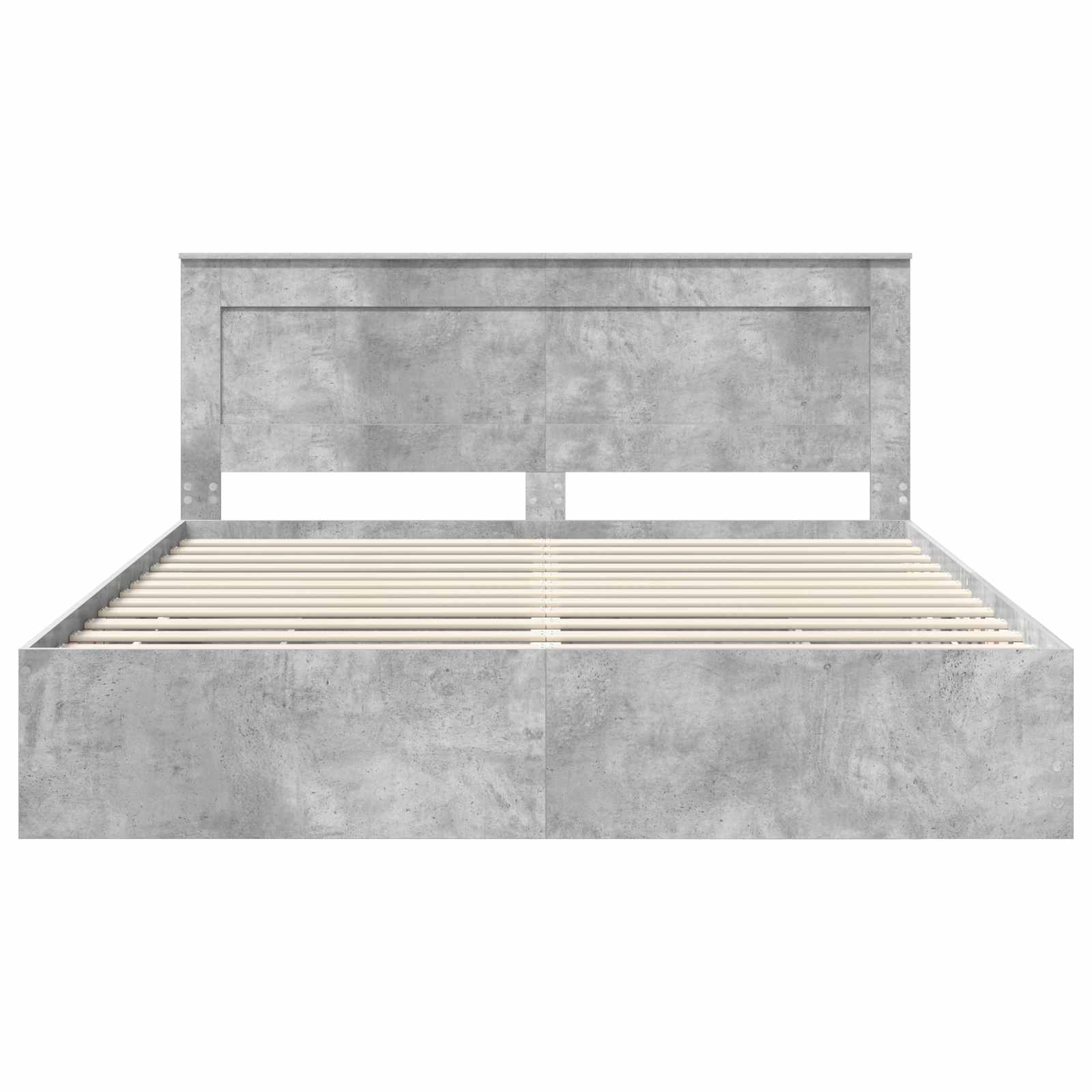 Σκελετός Κρεβατιού Σκυρόδεμα Γκρι 200 x 200 cm Μηχανήματος Ξύλο